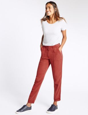 Patch Pocket Tapered Leg Trousers
